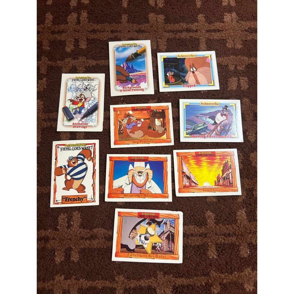 Vintage 1991 Impel An American Tail Fievel‎ Goes West Trading Cards Lot of 9
